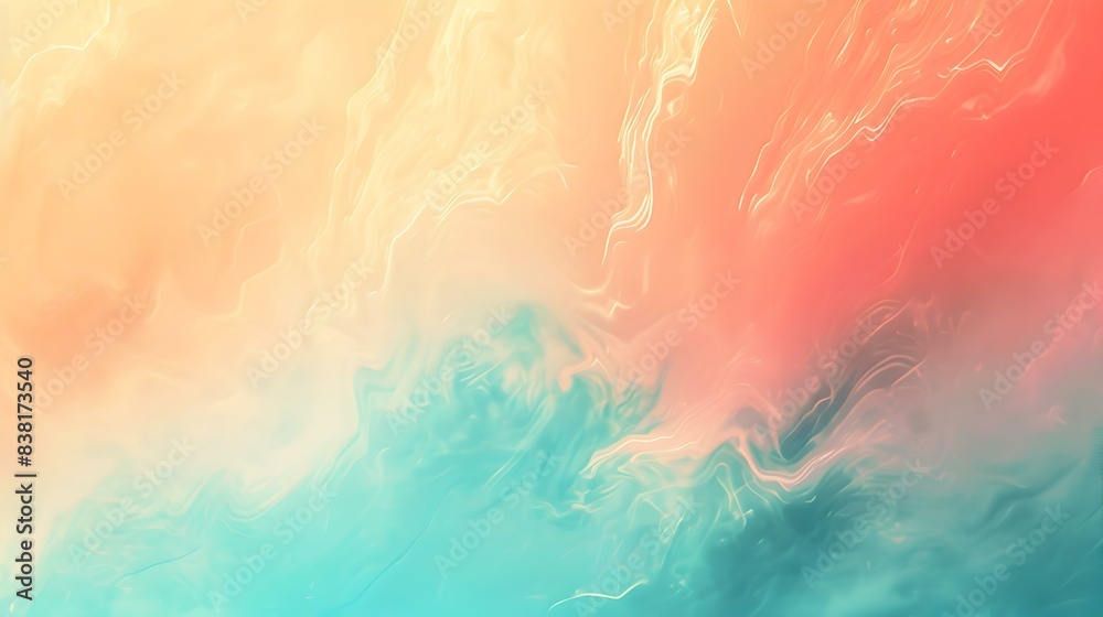 Poster gradient turquoise to peach abstract