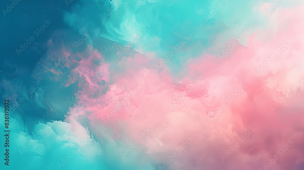 Poster Gradient pink to aquamarine banner