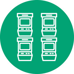 Obraz premium Arcade Cabinet Collection line circle icon