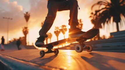 Skateboarder performing a trick in a skate park, capturing midair action, close up, extreme sports, dynamic, silhouette, skate park backdrop