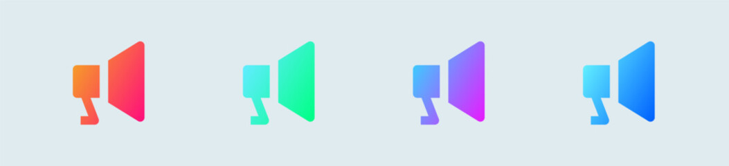 Horn solid icon in gradient colors. Trumpet signs vector illustration.