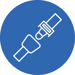 Seat belt line circle icon