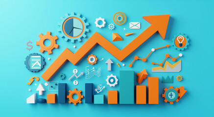 Fototapeta premium Soaring to Success A Visual Representation of Business Growth