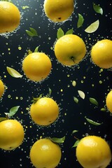 Freshly served fruit in a maximalist style with high contrast, vibrant colors and a nature-inspired aesthetic, suitable for a variety of uses and celebrations, academic attention to details