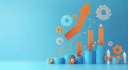 Naklejka premium Soaring to Success A Visual Representation of Business Growth