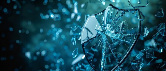 A detailed illustration of a broken glass shield icon