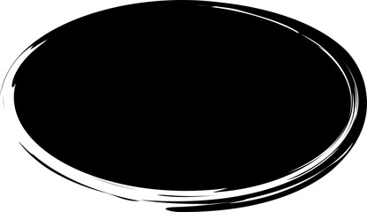 Oval brush painted ink. Grunge design elements