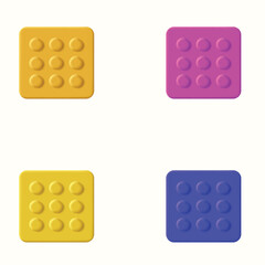 set of buttons vectors with icons