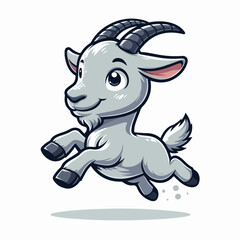 goat in cartoon style vector for child education