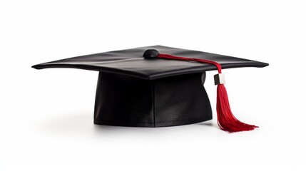 Graduation hat on a white background