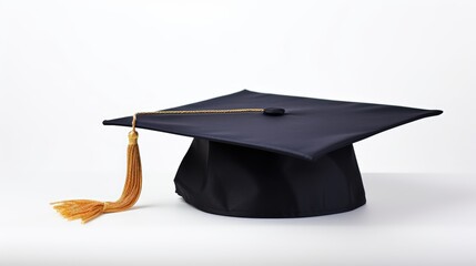 Graduation hat on a white background