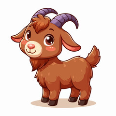 goat in cartoon style vector for story book education