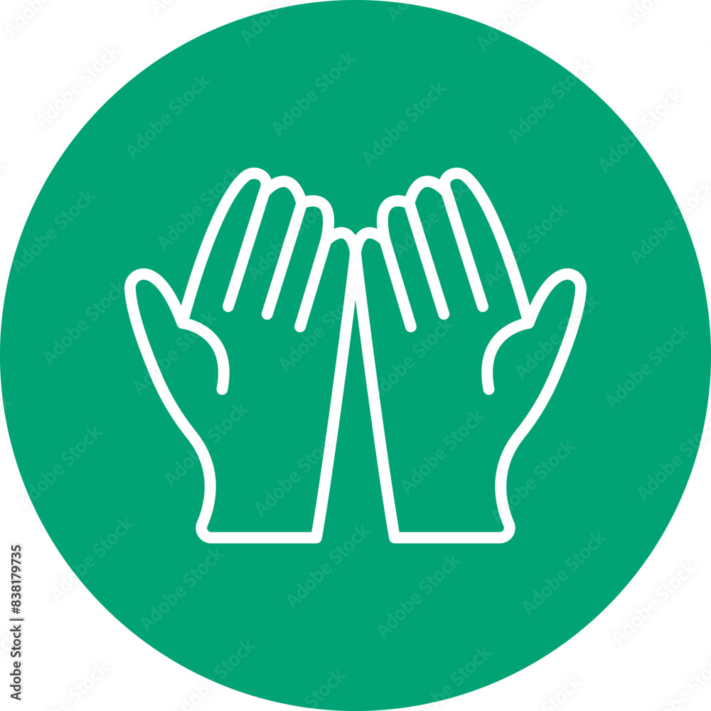 Sticker hands line circle icon