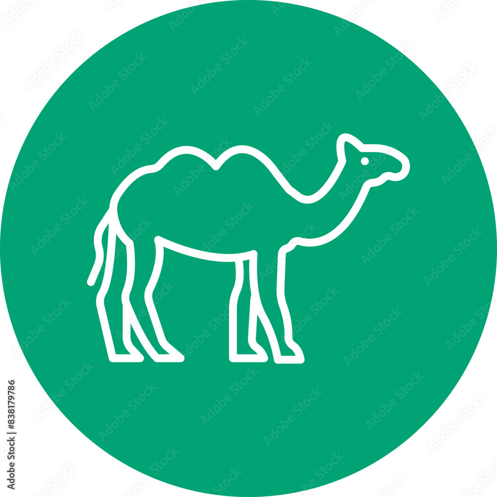 Wall mural Camel line circle icon