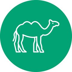 Camel line circle icon
