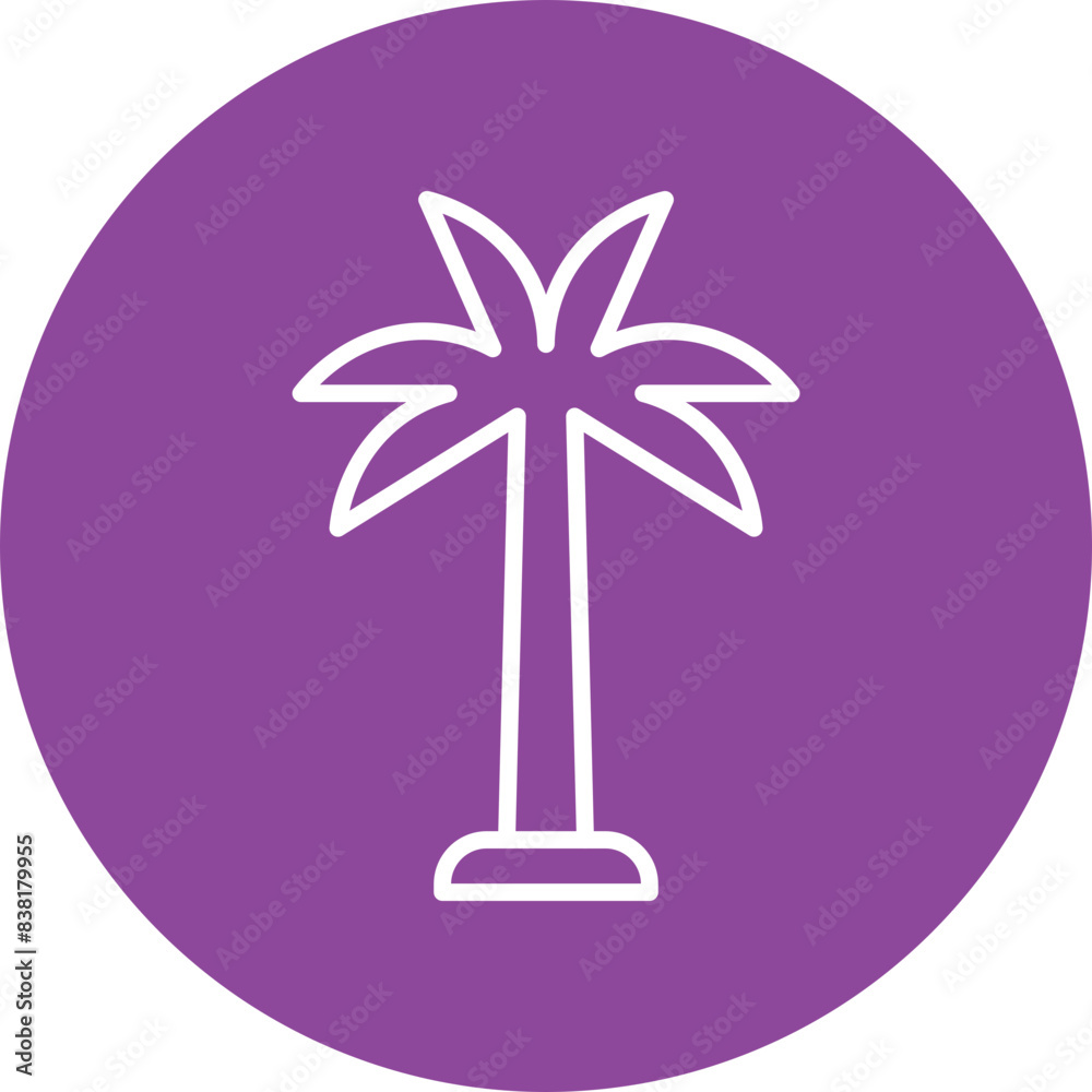 Wall mural Date palm line circle icon