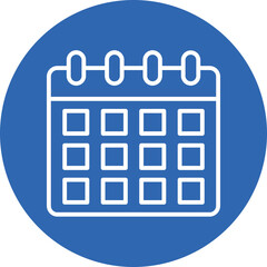 Calendar line circle icon