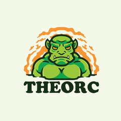 Orc cartoon mascot character logo design
