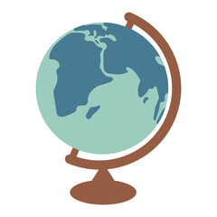 Globe, planet earth. Isolated, flat vector illustration for your design.