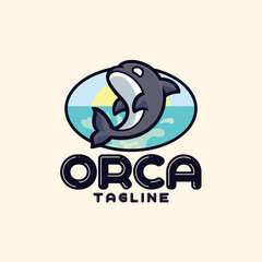 Orca vector icon mascot logo
