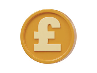 Obraz premium Pound icon 3d render illustration