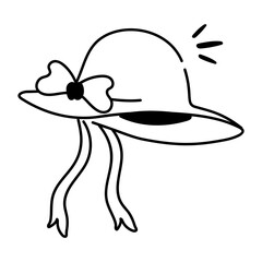 Get a glimpse of summer hat doodle icon 