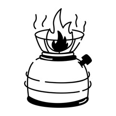 A doodle icon of cylinder stove 