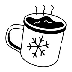 Premium doodle icon of hot chocolate cup 
