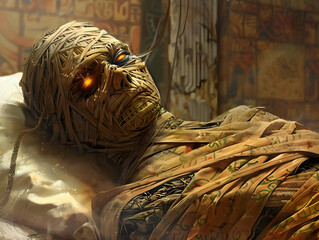 Mummy with AI nanotechnology repairs