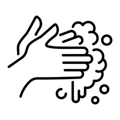Editable linear icon depicting hand wash 