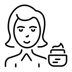 Here’s a linear icon depicting facial cream 
