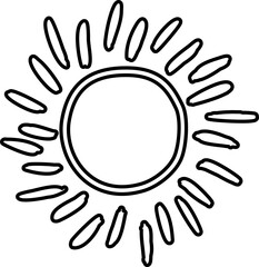 Drawing of sun. Design element