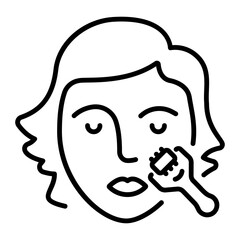 Premium line style icon depicting dermarolling 