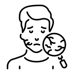 A customizable line icon of dry skin 