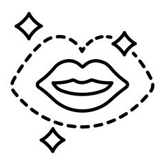 Plumping mask line icon is up for premium use 