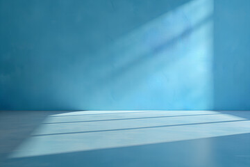 Minimalist Blue Interior with Sunlight