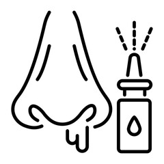 Obraz premium A handy line icon of nasal spray 