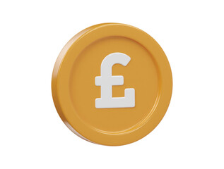 Obraz premium Pound icon 3d render illustration