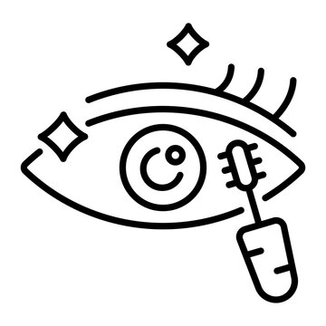 recommend clip art: An outline icon of applying mascara 