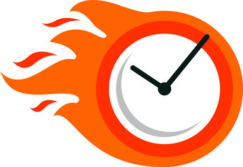 Burning clock icon Symbolic project deadline