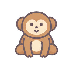 Fototapeta premium monkey transparent, simple icon, PNG, can be used easily and conveniently.