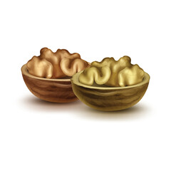 a bowl of dried walnut fruit 