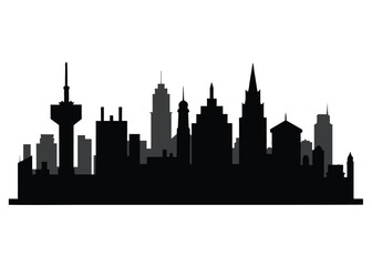 Fototapeta premium Silhouette skyline illustration.