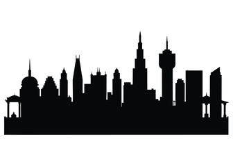 Fototapeta premium Silhouette skyline illustration.