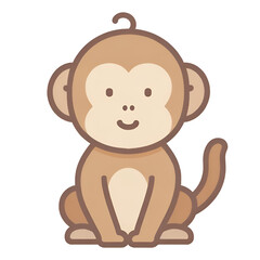 Obraz premium monkey transparent, simple icon, PNG, can be used easily and conveniently.
