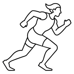 Olympic running man vector silhouette