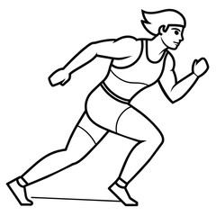 Olympic running man vector silhouette