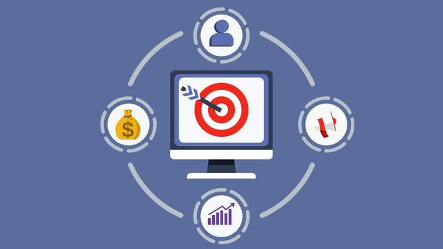 business animation of achievements and targets