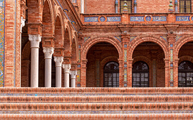 Fototapeta premium Architektur am Plaza de Espana in Sevilla, Andalusien, Spanien