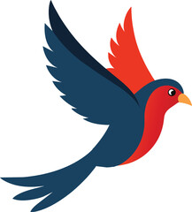 Calibri Bird flying vector illustration 
